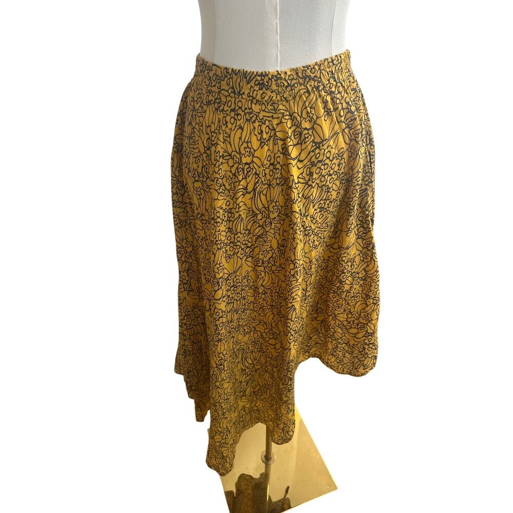 Apiece Apart Yellow Floral Silk‑Cotton Skirt – Size 6